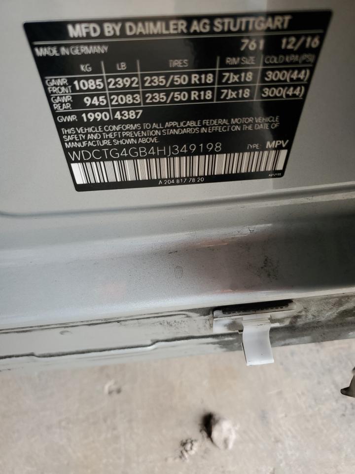 WDCTG4GB4HJ349198 2017 Mercedes-Benz Gla 250 4Matic