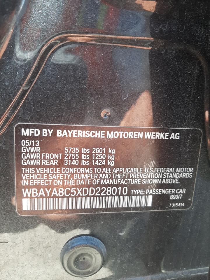 WBAYA8C5XDD228010 2013 BMW 750 I