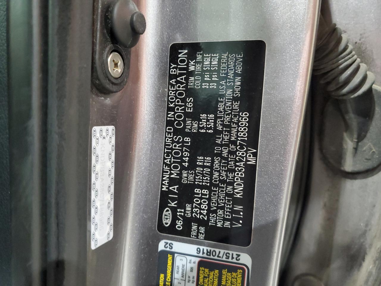 KNDPB3A28C7188966 2012 Kia Sportage Base