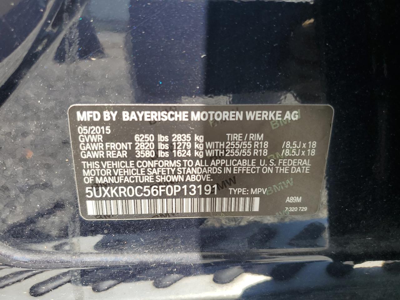 5UXKR0C56F0P13191 2015 BMW X5 xDrive35I