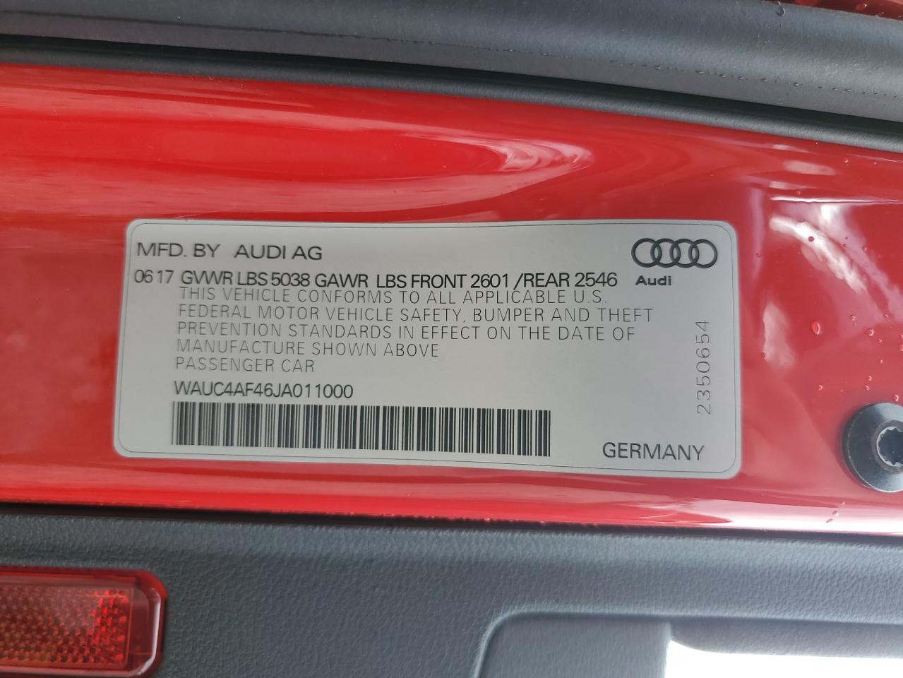 WAUC4AF46JA011000 2018 Audi S4 Prestige