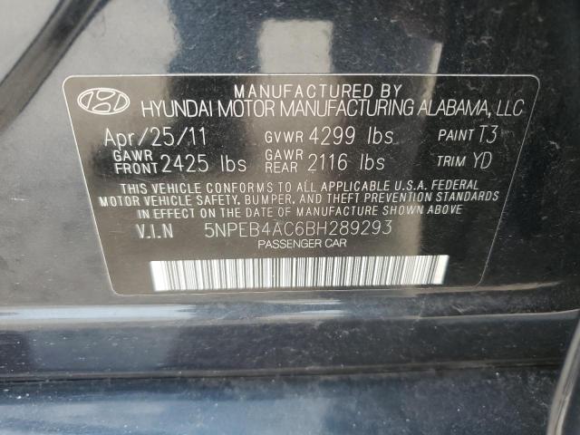 2011 Hyundai Sonata Gls VIN: 5NPEB4AC6BH289293 Lot: 58900564