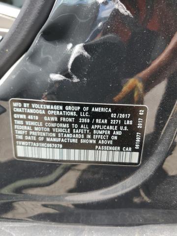 2017 Volkswagen Passat R-Line VIN: 1VWDT7A31HC057079 Lot: 58761504