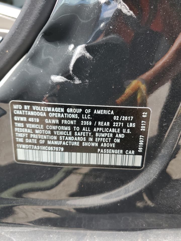 1VWDT7A31HC057079 2017 Volkswagen Passat R-Line