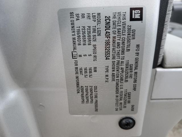 2008 Chevrolet Equinox Lt VIN: 2CNDL43F186326534 Lot: 59486354