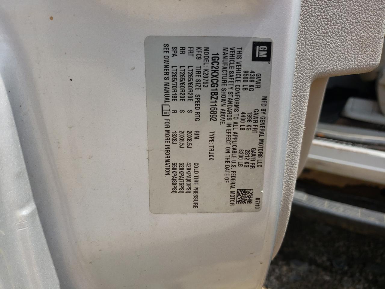 1GC2KXCG1BZ116892 2011 Chevrolet Silverado K2500 Heavy Duty Lt