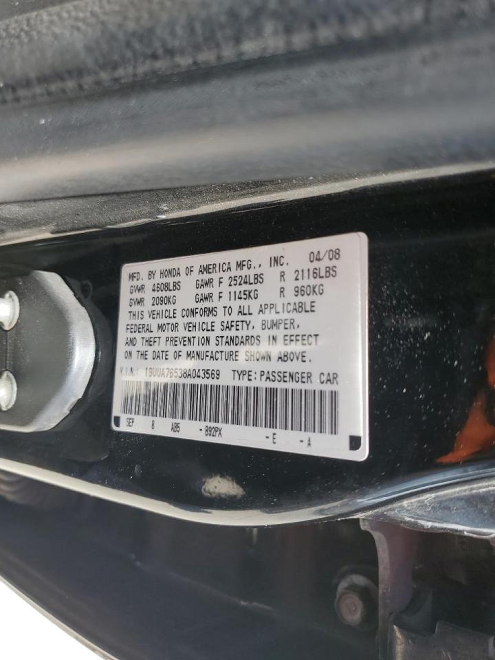 19UUA76538A043569 2008 Acura Tl Type S