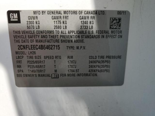 2CNFLEEC4B6462715 2011 Chevrolet Equinox Lt