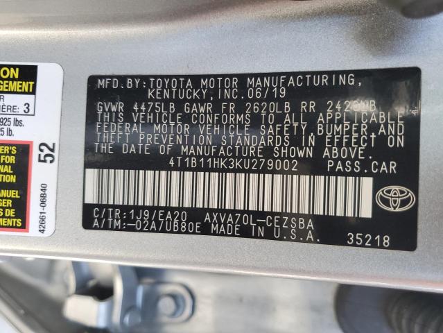 VIN 4T1B11HK3KU279002 2019 Toyota Camry, L no.13