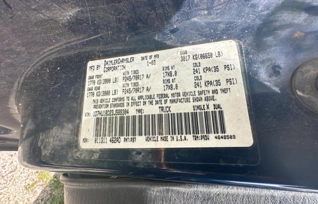 2003 Dodge Ram 1500 St VIN: 1D7HU18D23J589304 Lot: 60447954