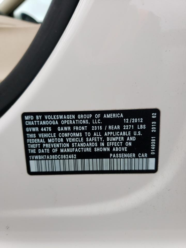 1VWBH7A38DC082452 2013 Volkswagen Passat Se