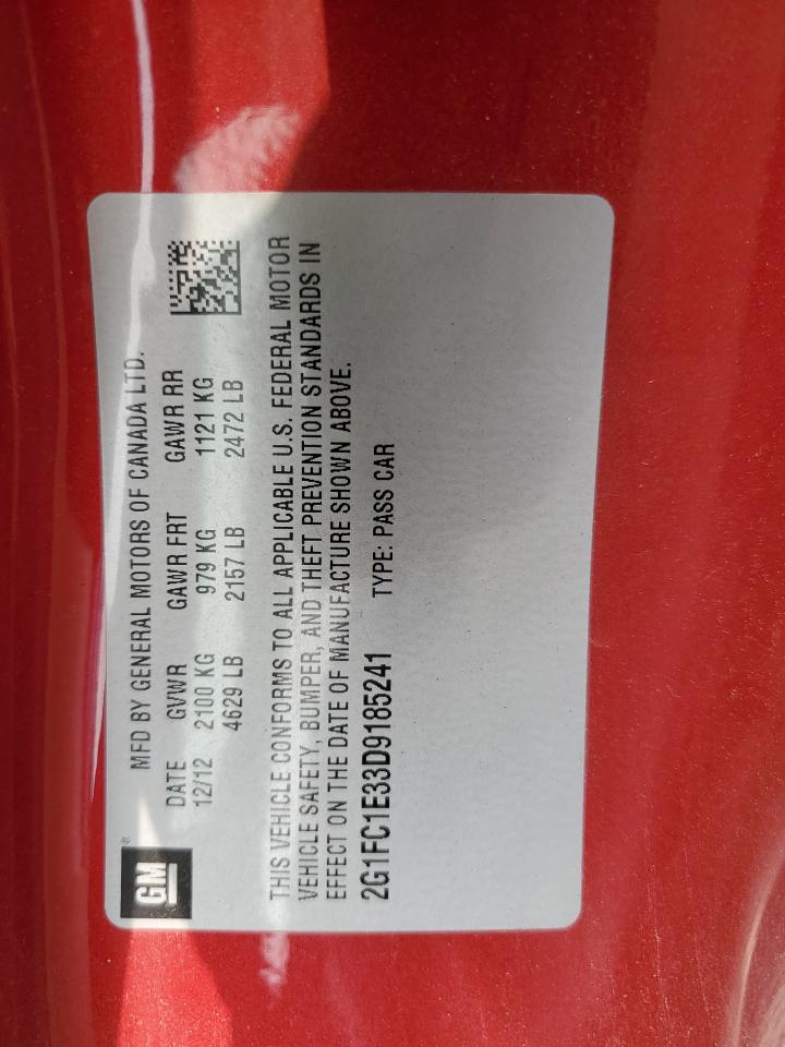 2G1FC1E33D9185241 2013 Chevrolet Camaro Lt