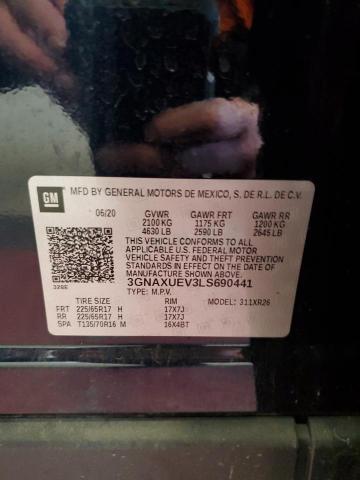 2020 Chevrolet Equinox Lt VIN: 3GNAXUEV3LS690441 Lot: 57487694