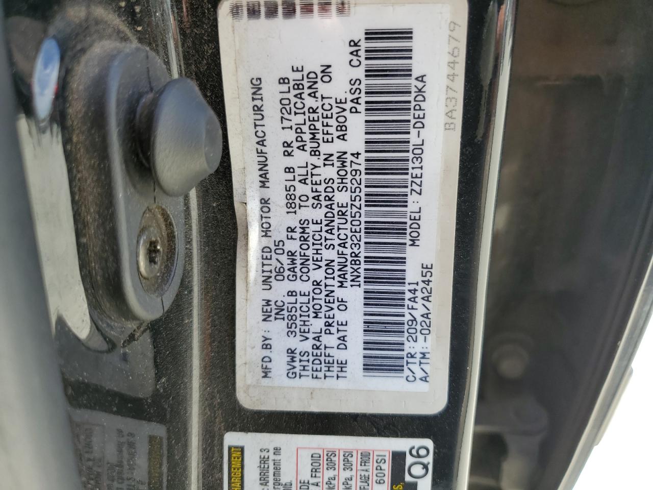 1NXBR32E05Z552974 2005 Toyota Corolla Ce