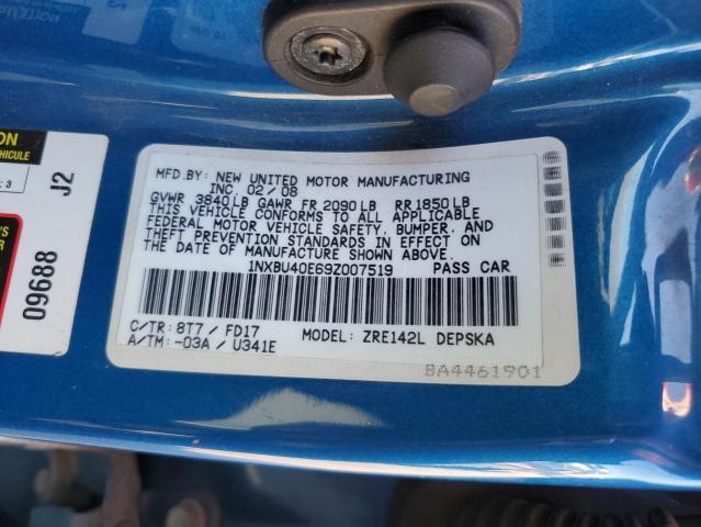 2009 Toyota Corolla Base VIN: 1NXBU40E69Z007519 Lot: 58089734