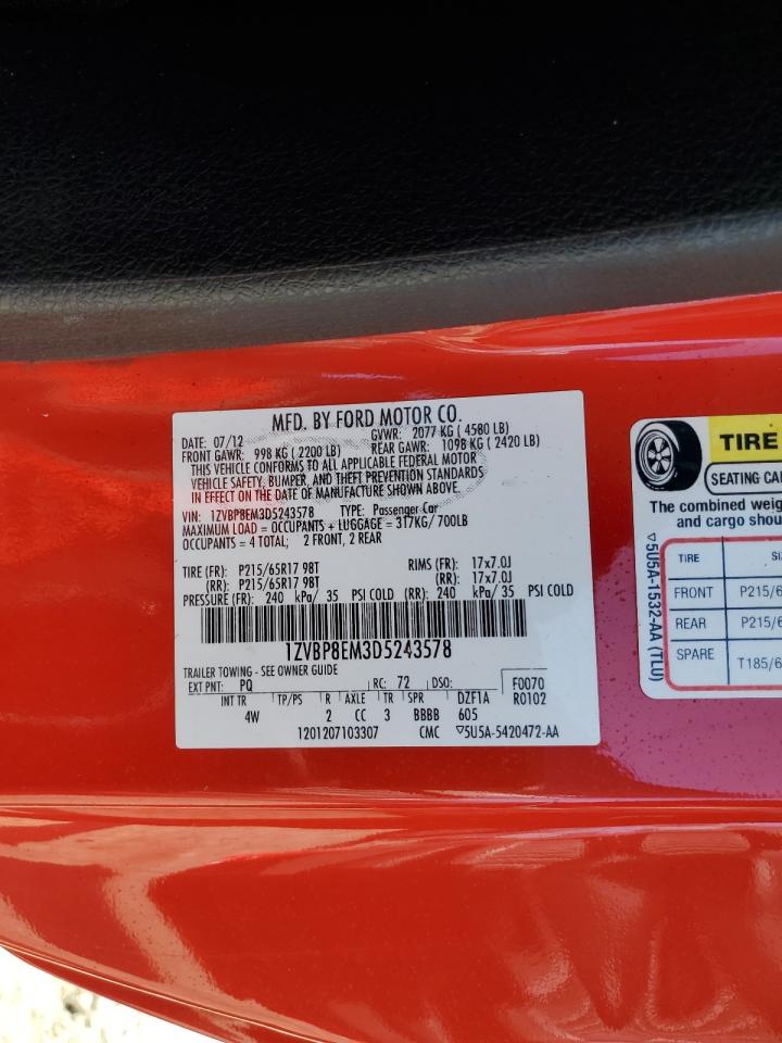 1ZVBP8EM3D5243578 2013 Ford Mustang