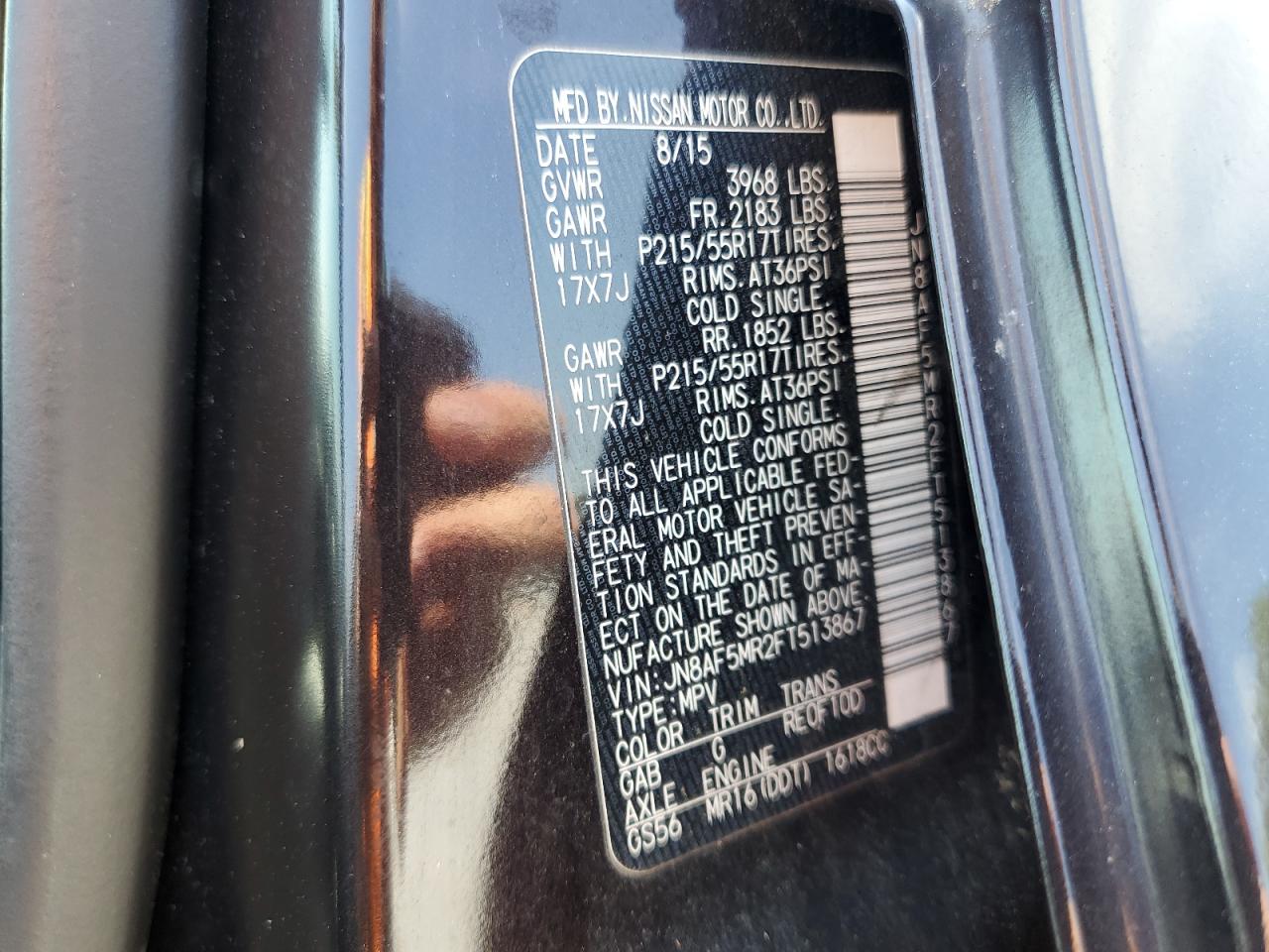 JN8AF5MR2FT513867 2015 Nissan Juke S