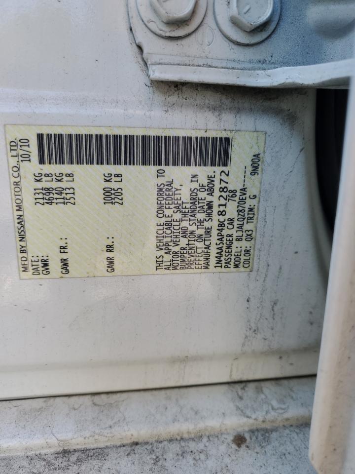 1N4AA5AP4BC812872 2011 Nissan Maxima S