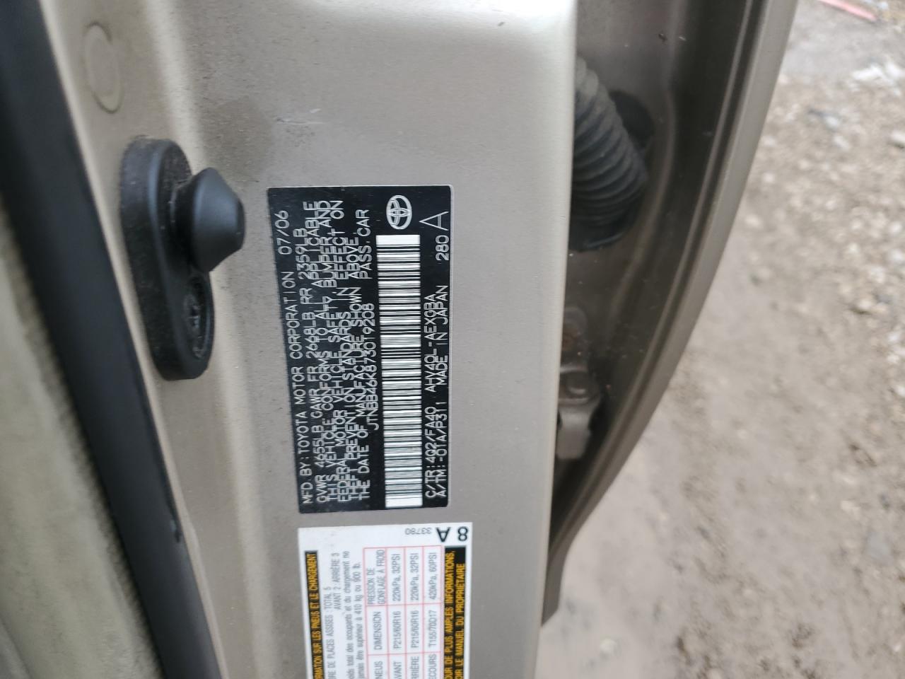 JTNBB46K873019208 2007 Toyota Camry Hybrid