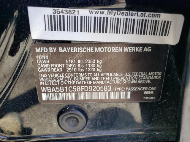 VIN WBA5B1C58FD920583 2015 BMW 5 Series, 535 I no.12