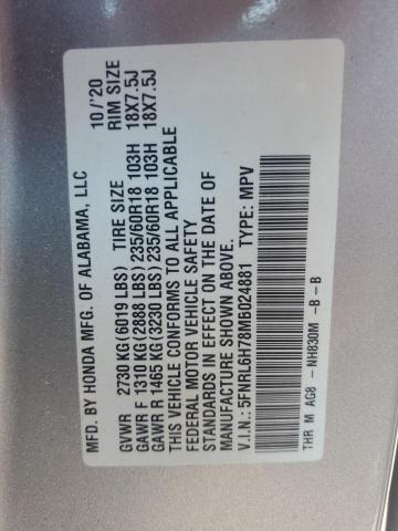 2021 HONDA ODYSSEY EX - 5FNRL6H78MB024881
