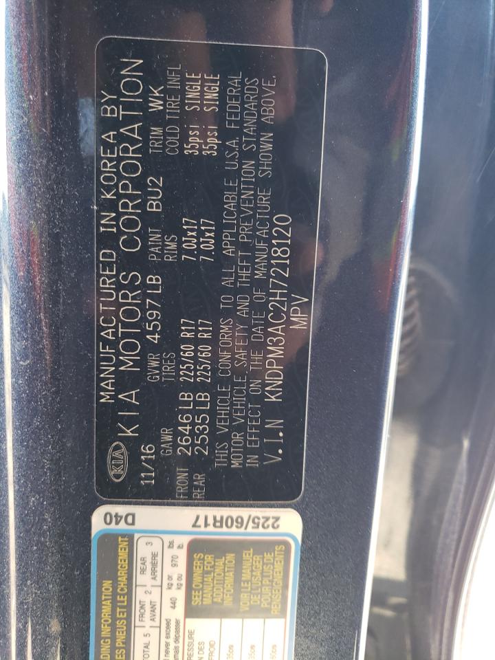 KNDPM3AC2H7218120 2017 Kia Sportage Lx