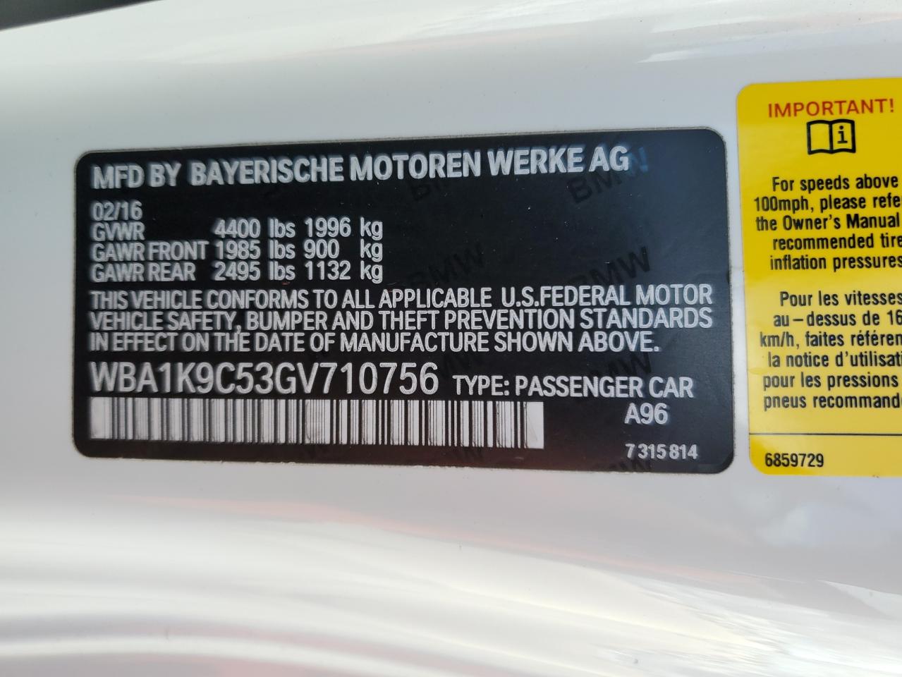 WBA1K9C53GV710756 2016 BMW 228 I Sulev