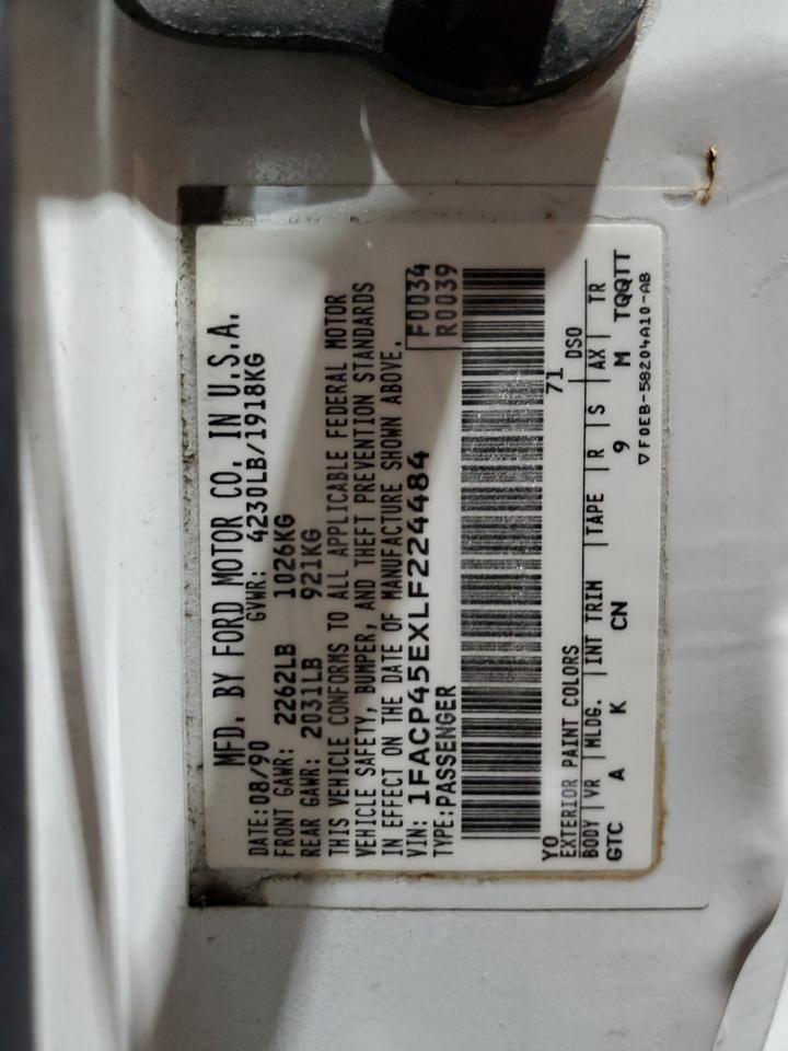 1FACP45EXLF224484 1990 Ford Mustang Gt