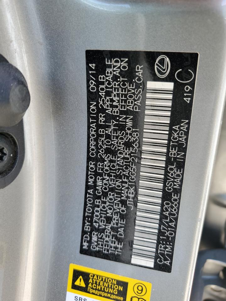 JTHBK1GG5F2156381 2015 Lexus Es 350