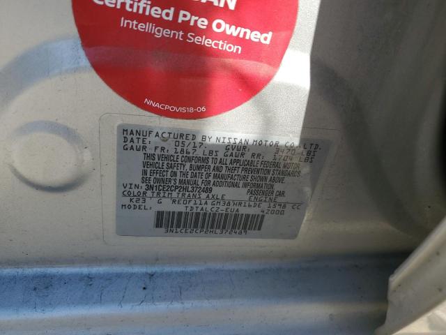 2017 Nissan Versa Note S VIN: 3N1CE2CP2HL372489 Lot: 57533164