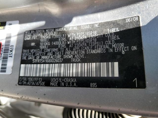 2008 Toyota Tundra Double Cab VIN: 5TFRT54168X026037 Lot: 57130034