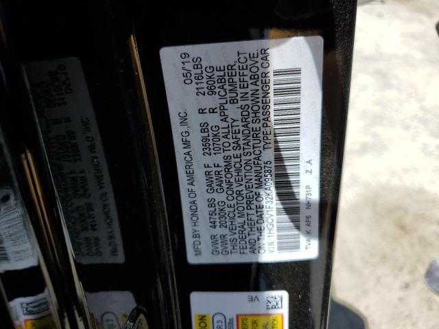 1HGCV1F32KA095875 2019 HONDA ACCORD - Image 12