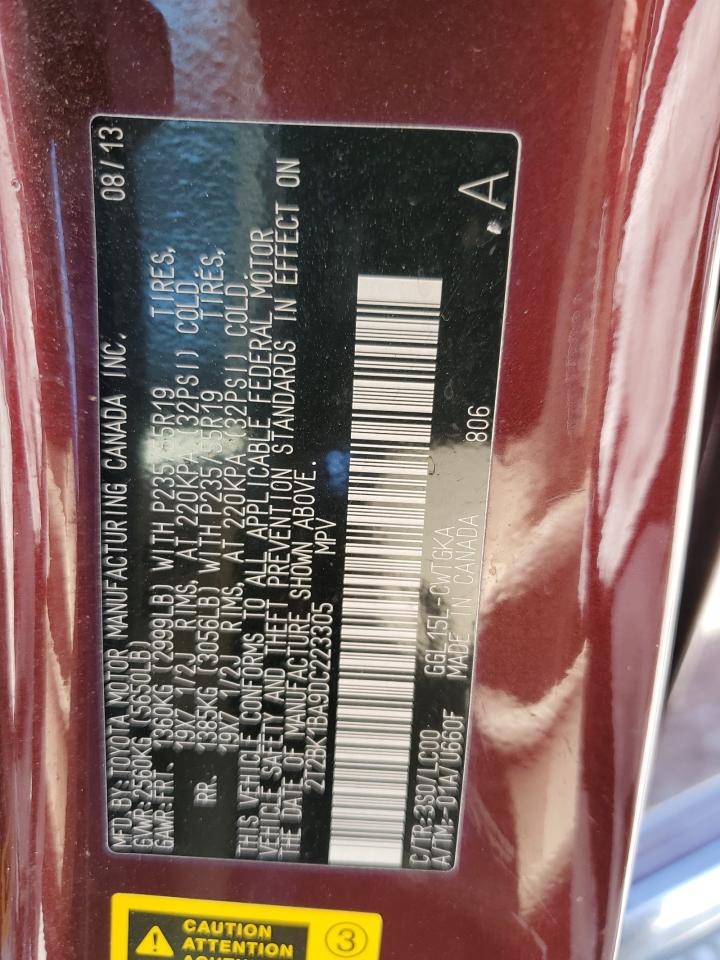 2T2BK1BA9DC223305 2013 Lexus Rx 350 Base