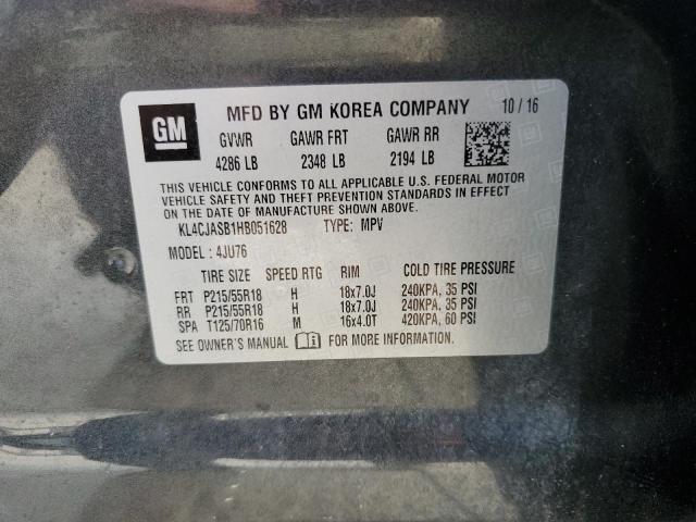 2017 Buick Encore Preferred VIN: KL4CJASB1HB051628 Lot: 57622914