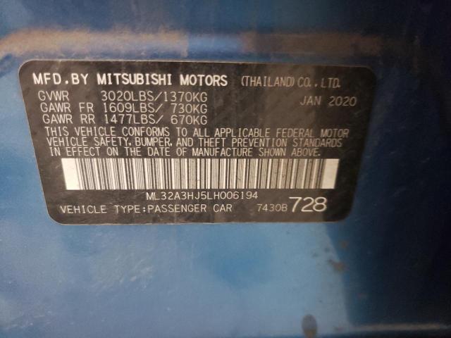 2020 MITSUBISHI MIRAGE ES - ML32A3HJ5LH006194