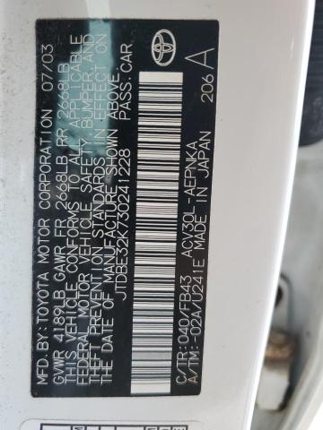 2003 Toyota Camry Le VIN: JTDBE32K730241228 Lot: 57717994