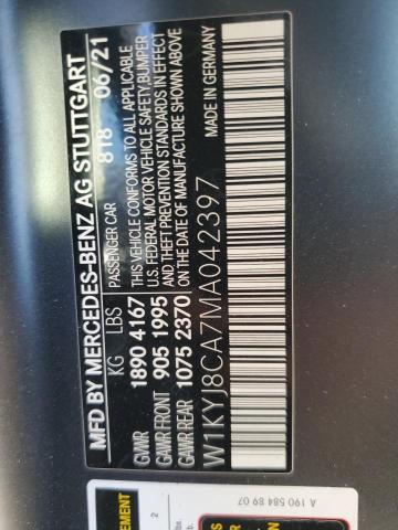 2021 MERCEDES-BENZ AMG GT - W1KYJ8CA7MA042397