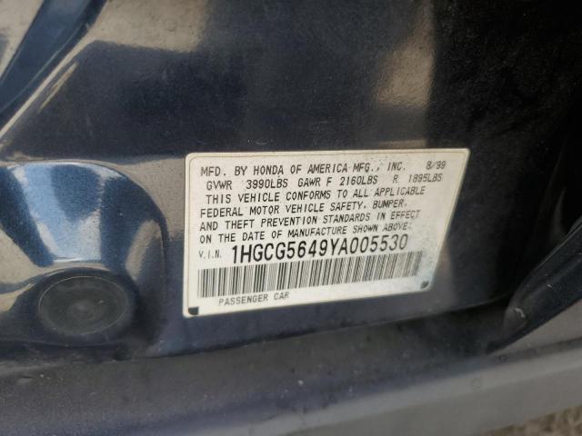 2000 Honda Accord Lx VIN: 1HGCG5649YA005530 Lot: 57054744