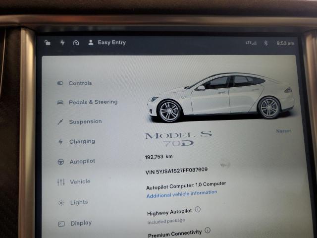 2015 TESLA MODEL S 70 5YJSA1S27FF087609