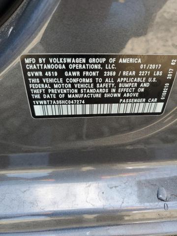2017 Volkswagen Passat Se VIN: 1VWBT7A35HC047274 Lot: 59335994
