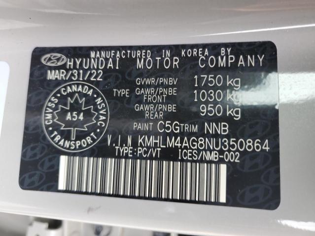 2022 Hyundai Elantra Sel VIN: KMHLM4AG8NU350864 Lot: 57043974