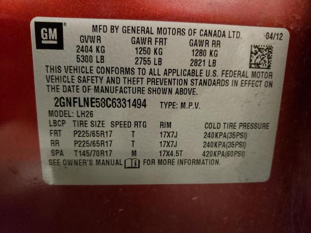 2GNFLNE58C6331494 2012 Chevrolet Equinox Lt