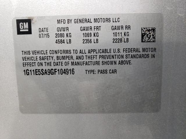 2016 Chevrolet Malibu Limited Ltz VIN: 1G11E5SA9GF104916 Lot: 57943854