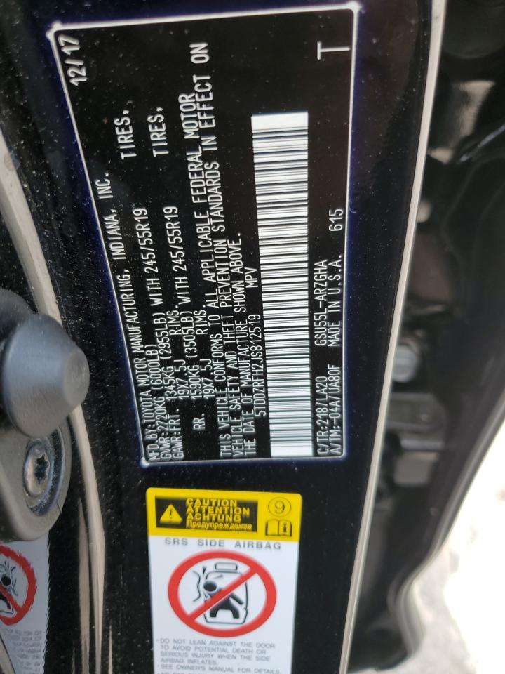 5TDDZRFH2JS812519 2018 Toyota Highlander Limited