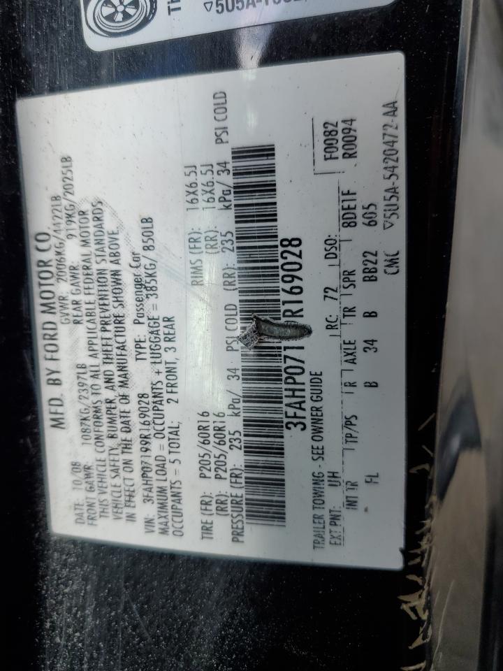 3FAHP07199R169028 2009 Ford Fusion Se