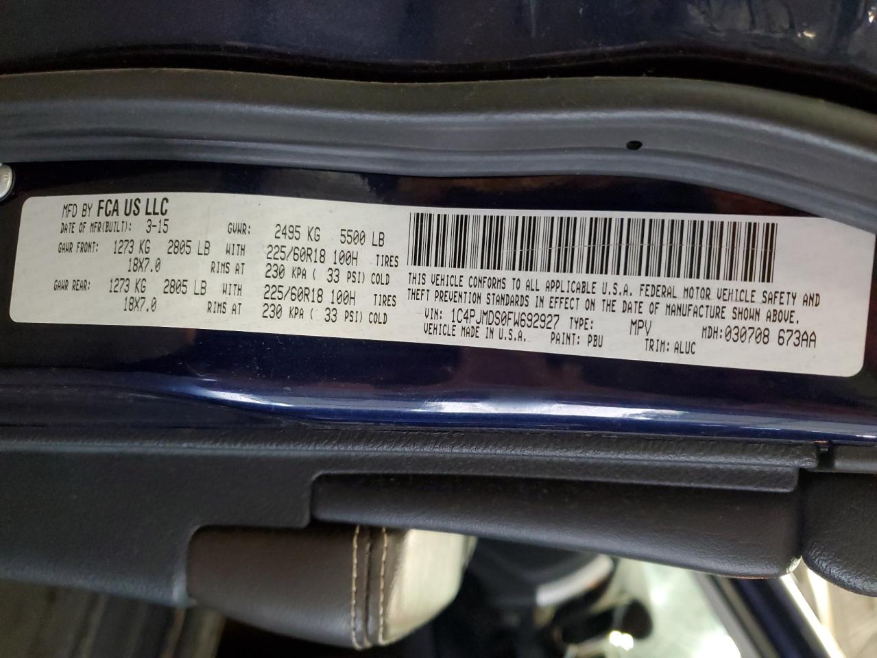 1C4PJMDS0FW692927 2015 Jeep Cherokee Limited