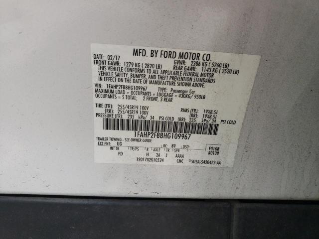 2017 FORD TAURUS LIM - 1FAHP2F88HG109967