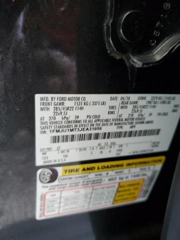 2018 Ford Expedition Platinum VIN: 1FMJU1MT3JEA31956 Lot: 60628984