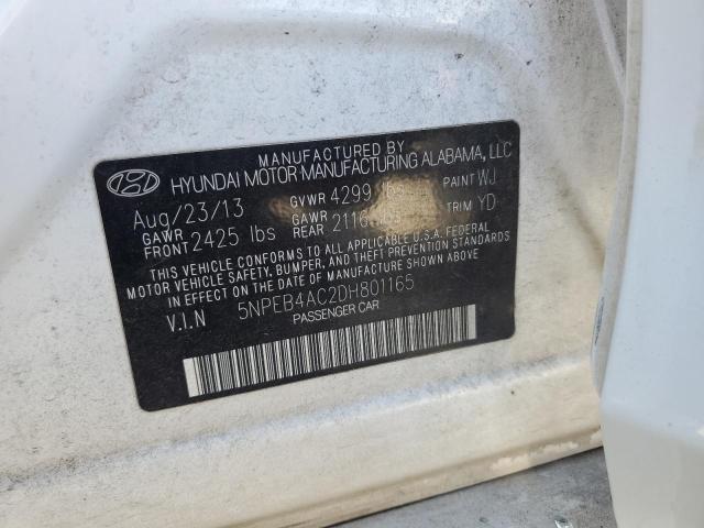 2013 Hyundai Sonata Gls VIN: 5NPEB4AC2DH801165 Lot: 60124084