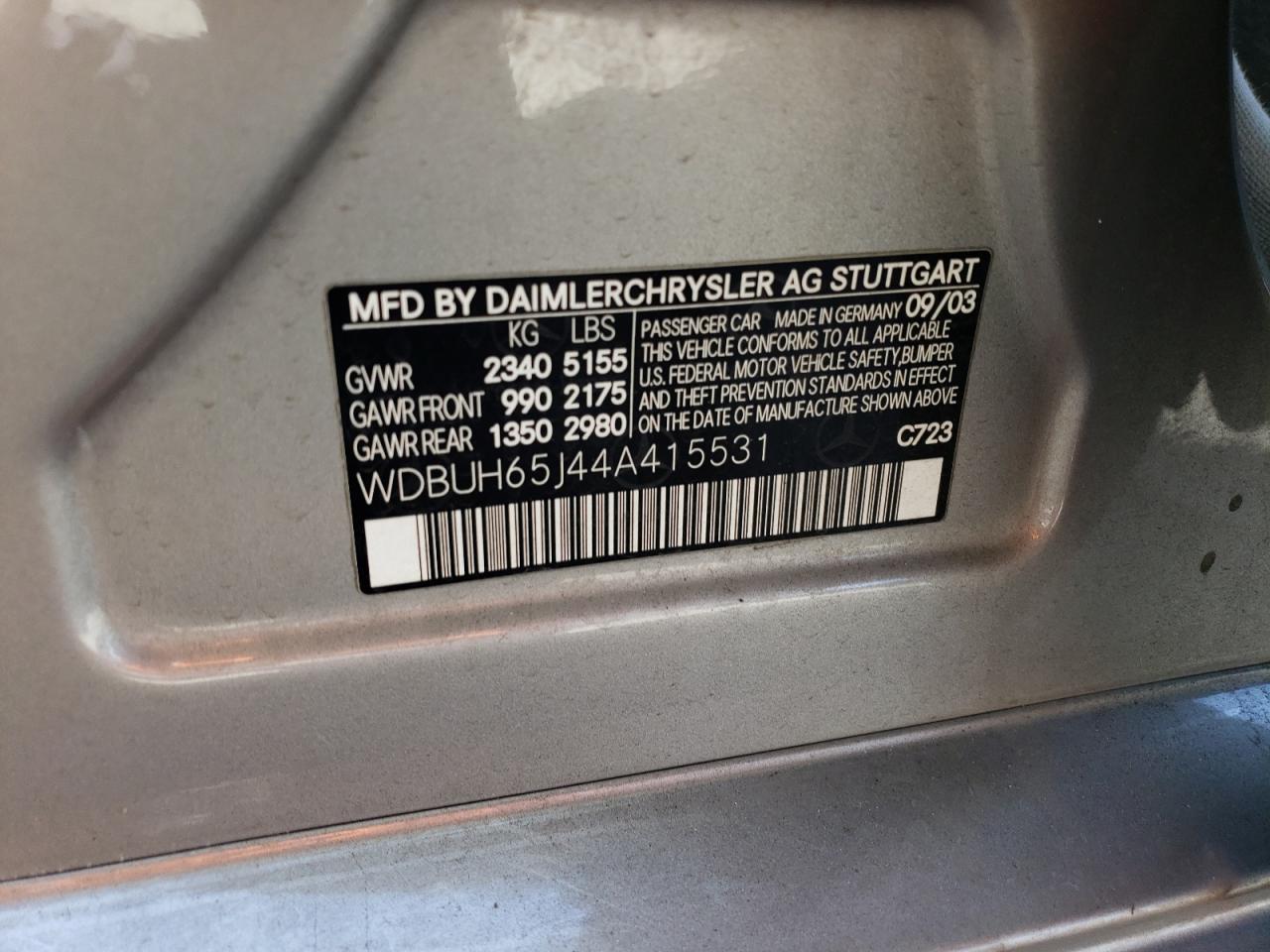 WDBUH65J44A415531 2004 Mercedes-Benz E 320